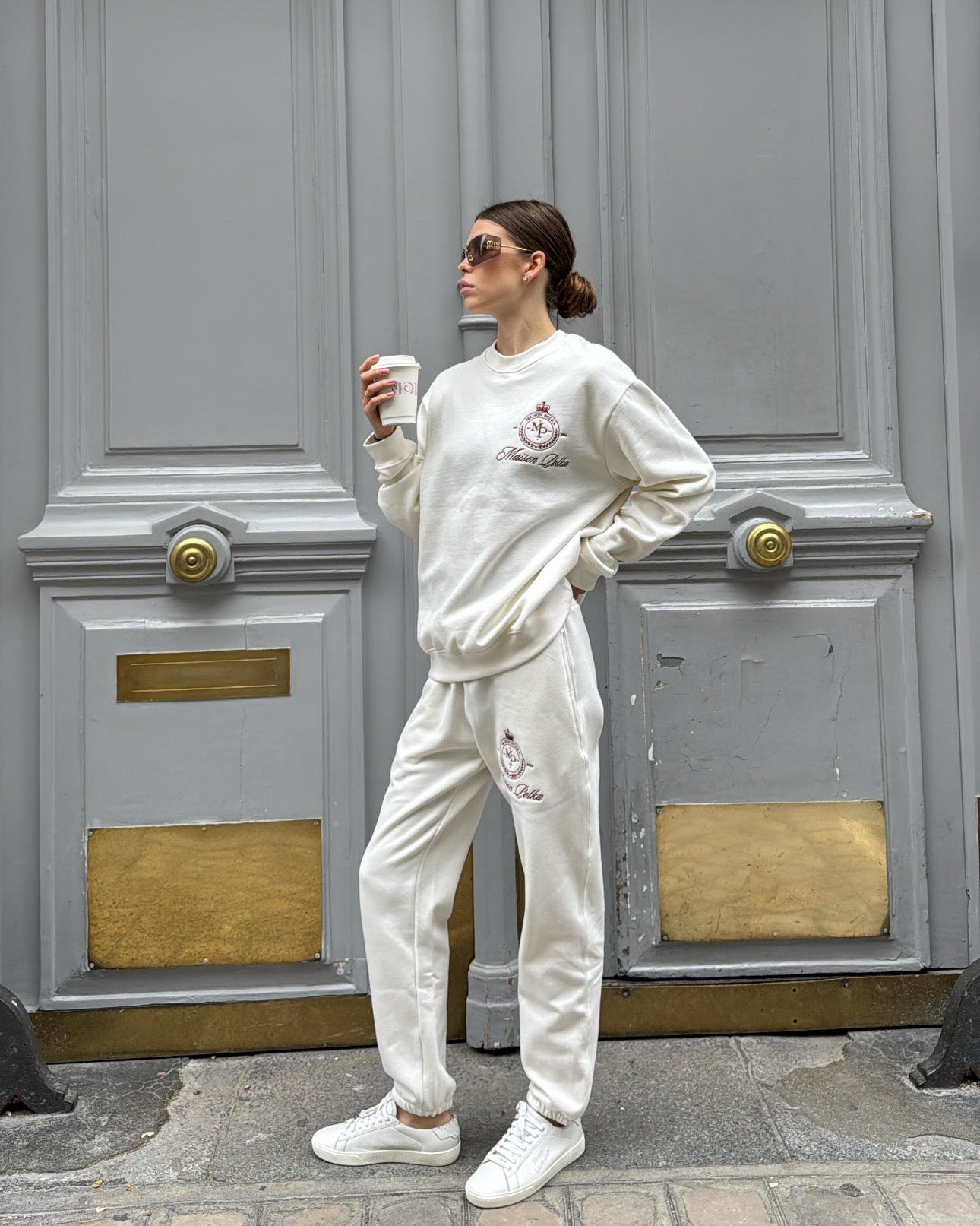 Maison Polka Emblem Crewneck — Cream