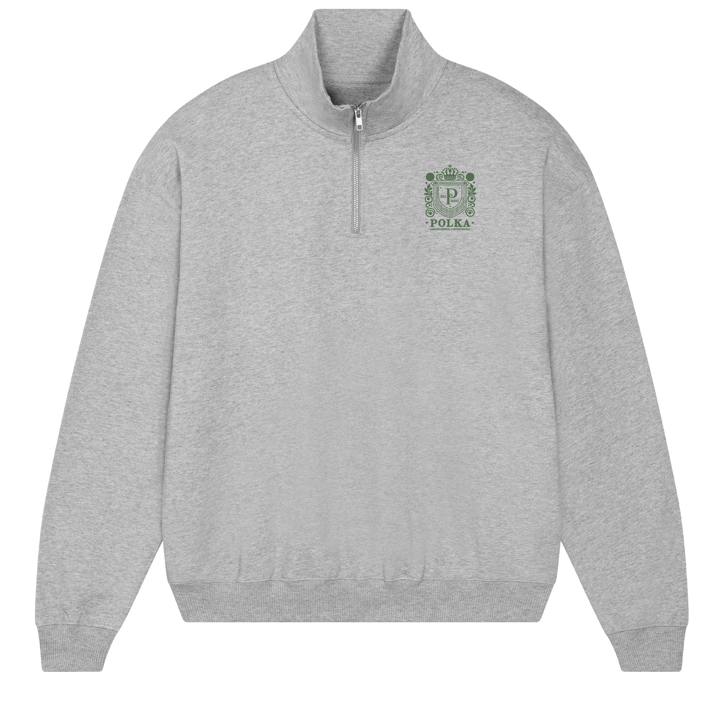 Emblem Half Zipper - Gray