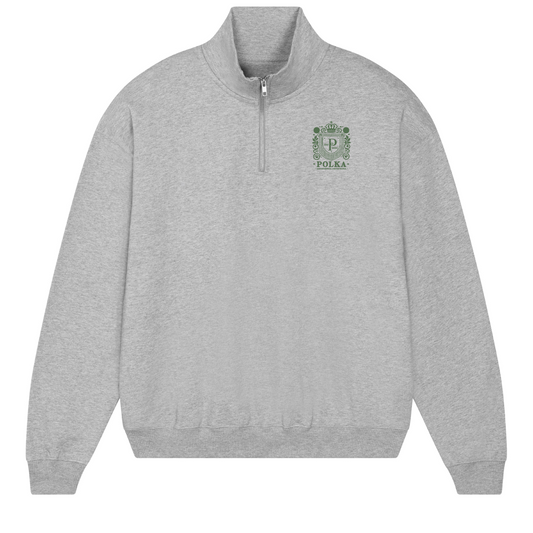 Emblem Half Zipper - Gray