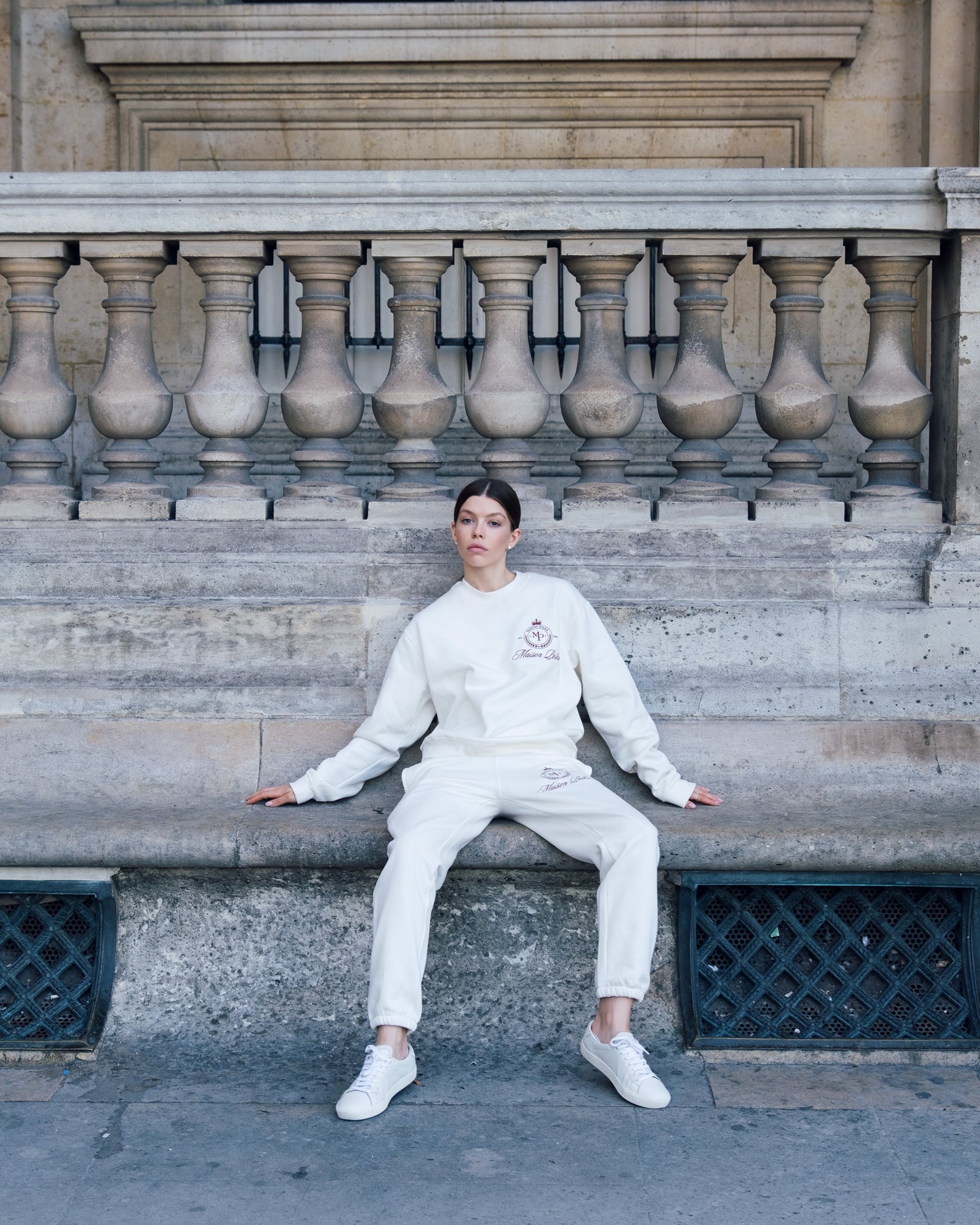 Maison Polka Emblem Sweatpants — Cream