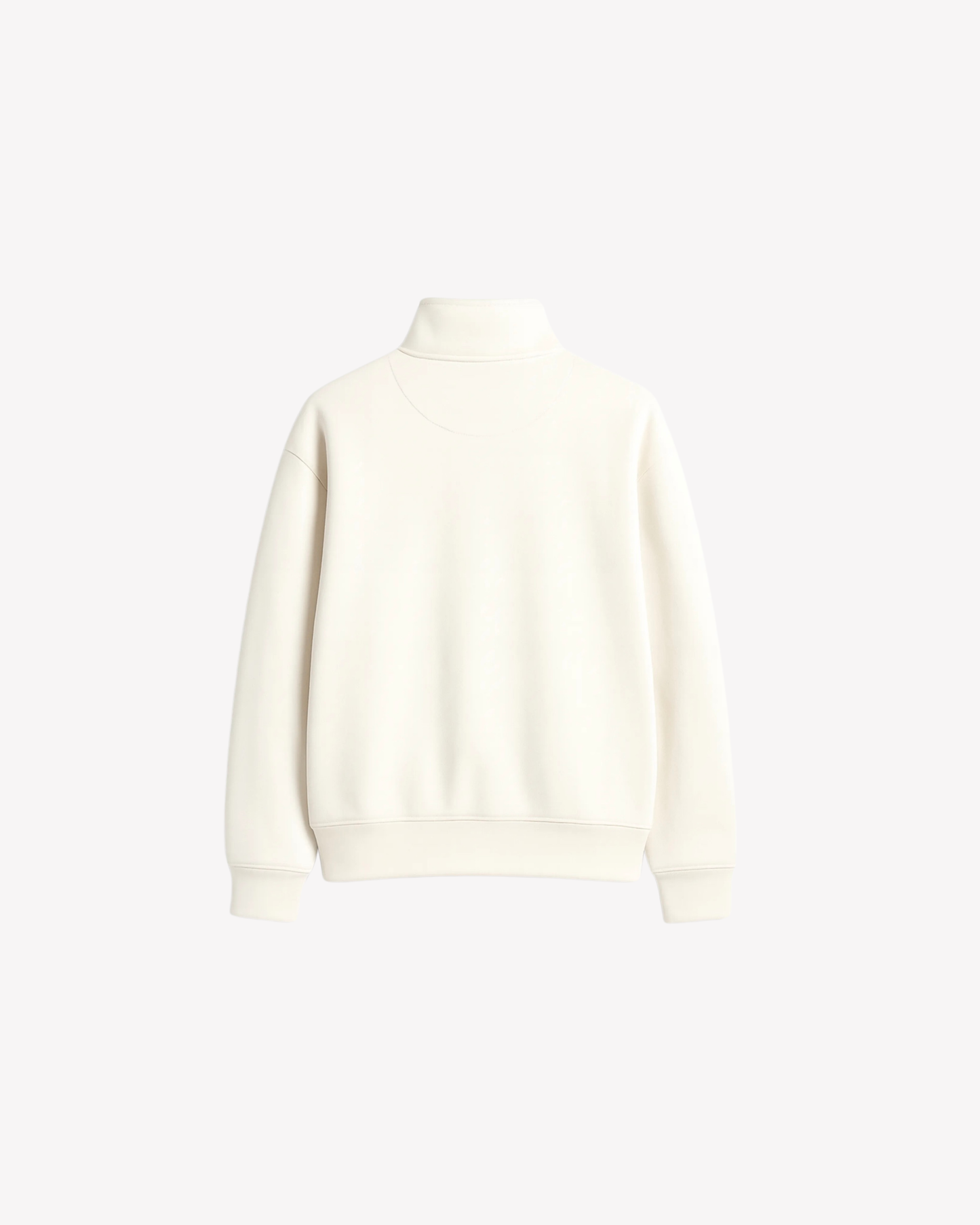 Maison Polka Emblem Half-Zip Sweatshirt — Cream