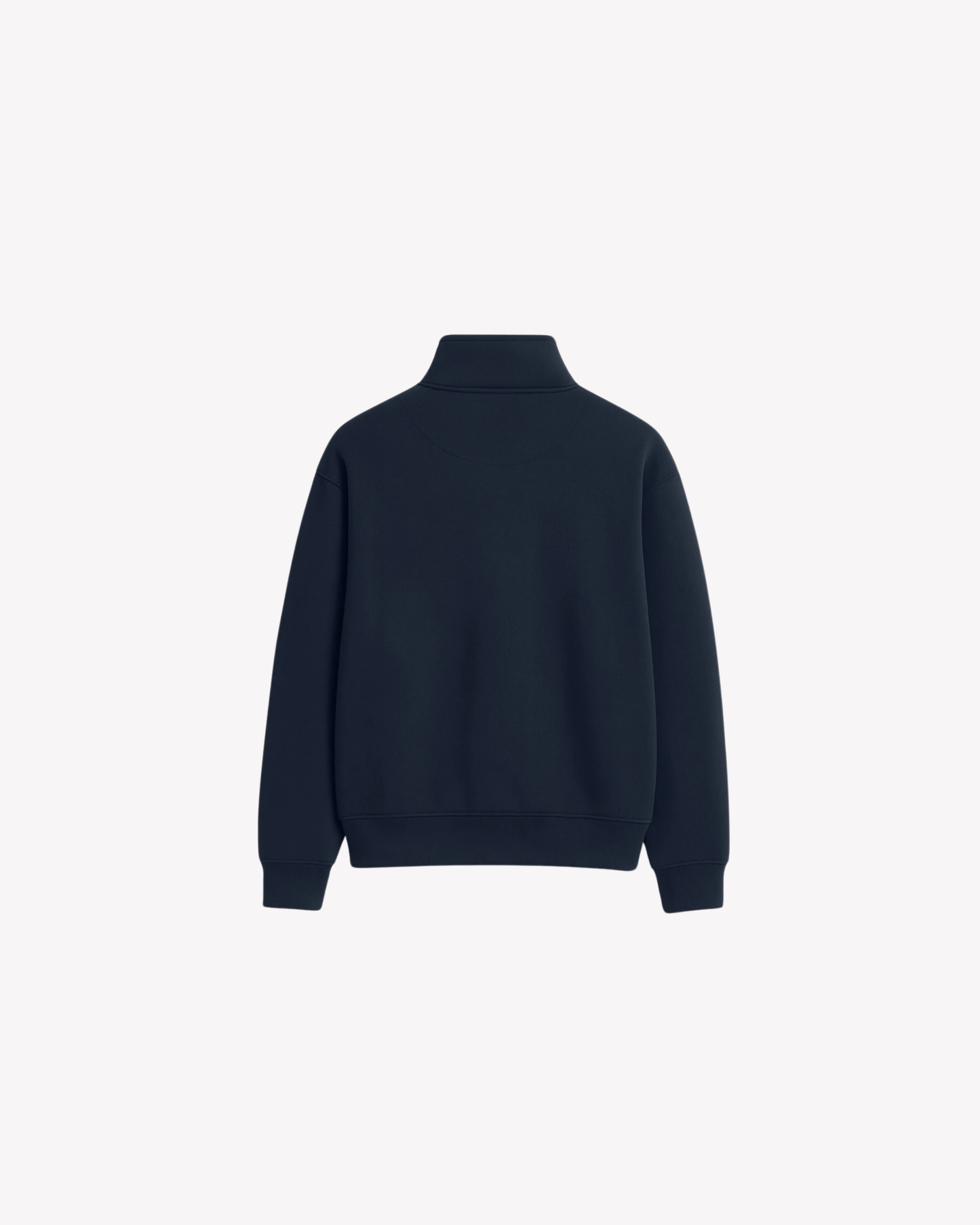 Maison Polka Emblem Half-Zip Sweatshirt — Navy