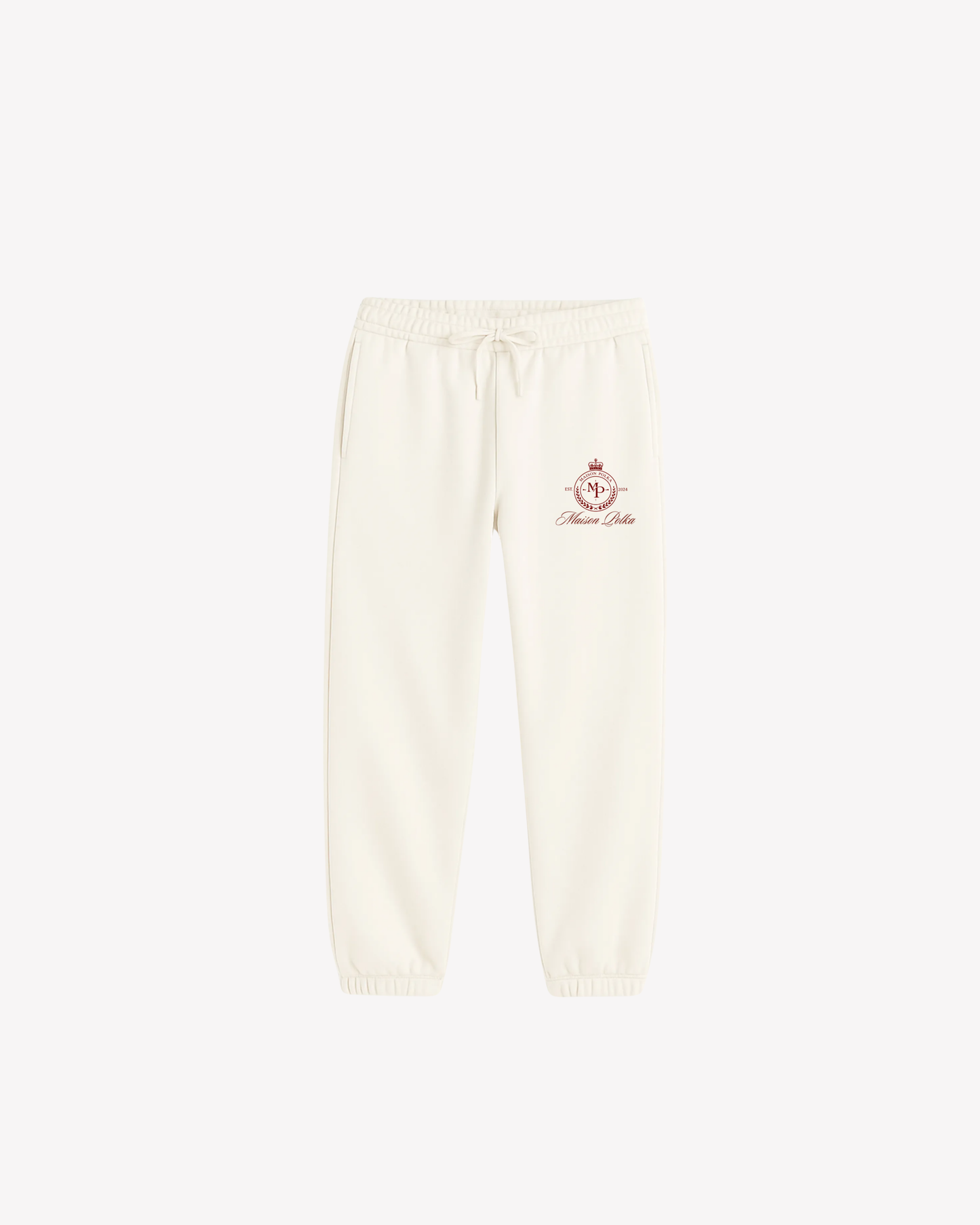 Maison Polka Emblem Sweatpants — Cream