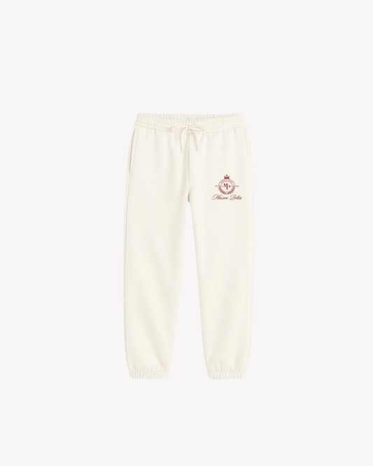 Maison Polka Emblem Sweatpants — Cream