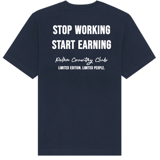 Navy Blue Stop Working T-shirt