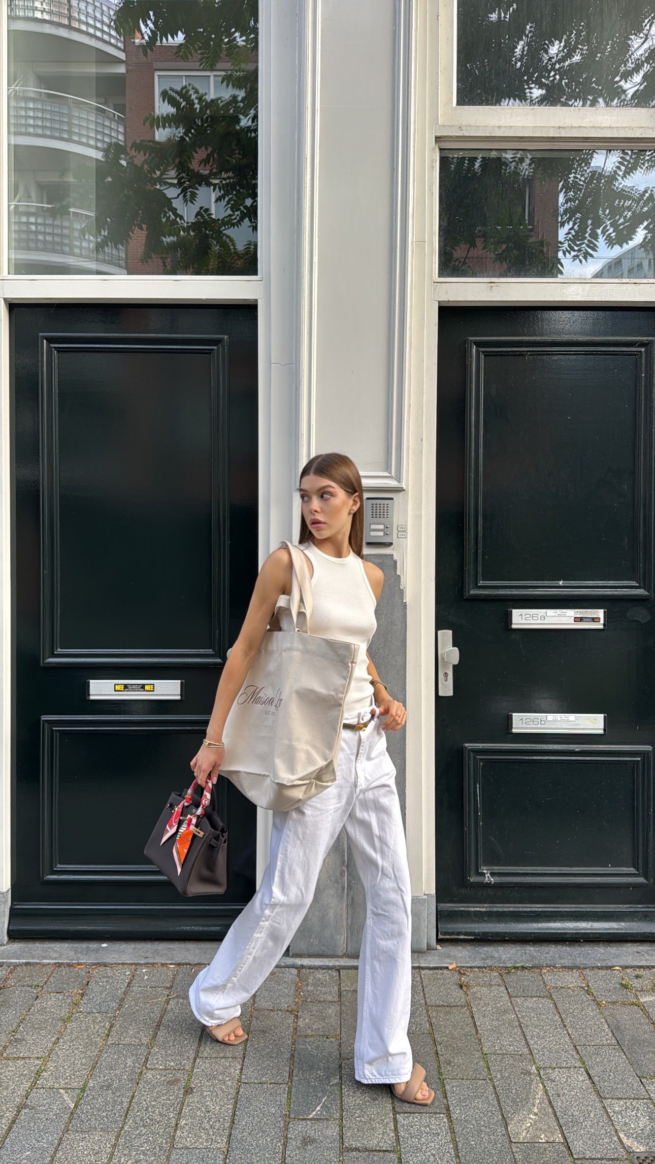 Maison Polka Shopper Bag - Cream