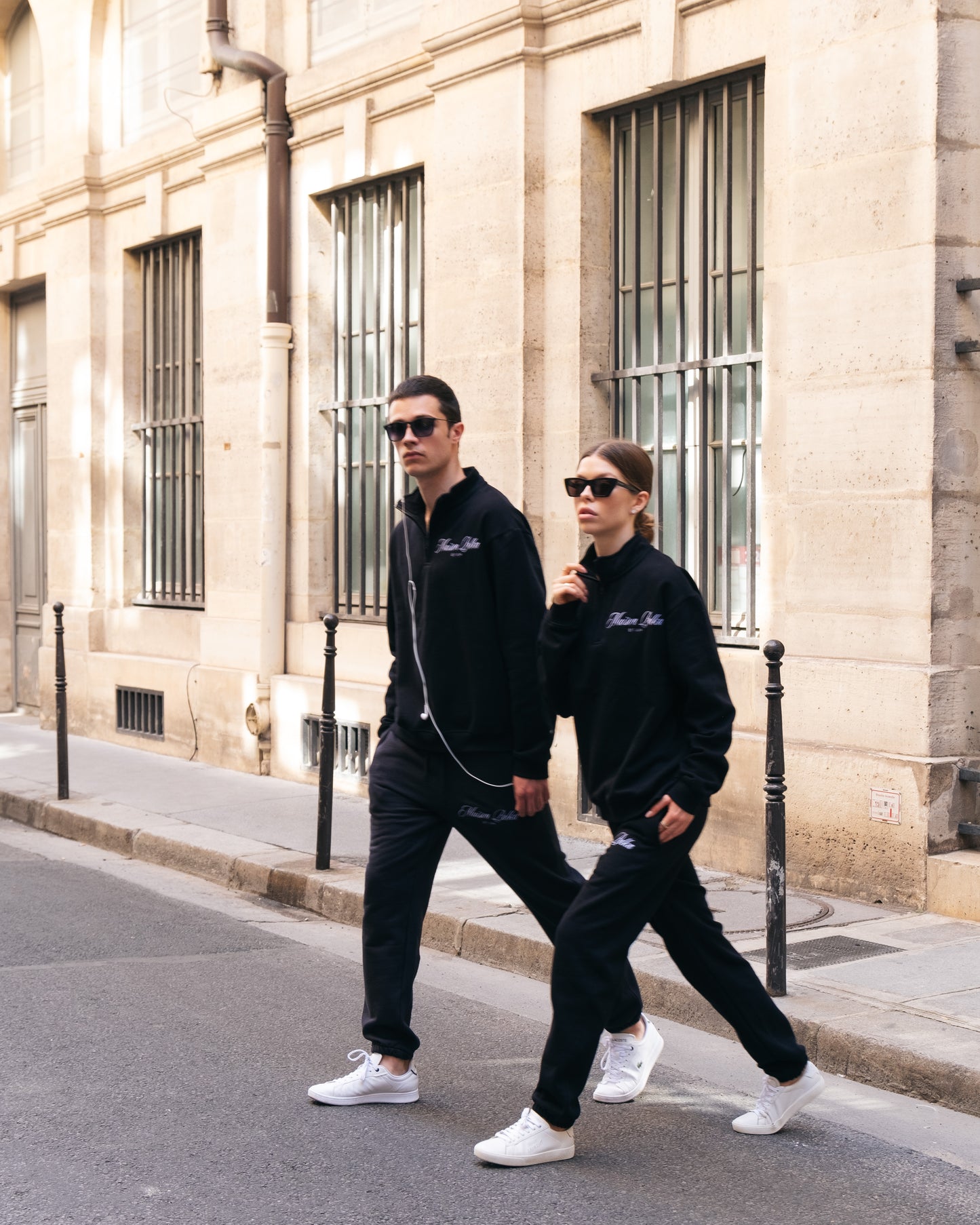 Maison Polka Logo Sweatpants — Black